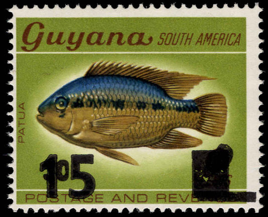 Guyana 1981 (24 Aug) 15c on 11c on 6c Black Accra unmounted mint.