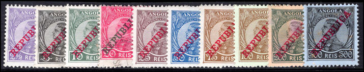 Angola 1912 Republica set (faults) mounted mint.