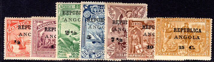 Angola 1913 New Currency Africa part set lightly mounted mint.