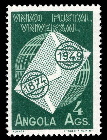 Angola 1949 75th Anniversary of UPU lightly mounted mint.