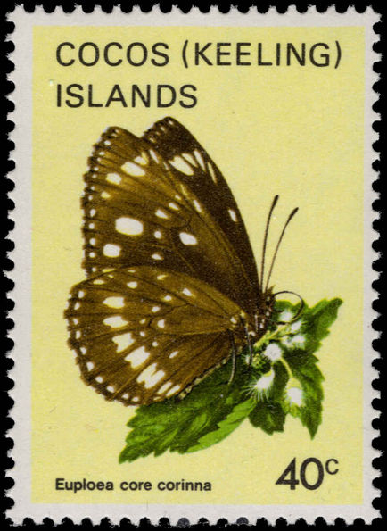 Cocos (Keeling) Islands 1983 40c Butterfly unmounted mint.