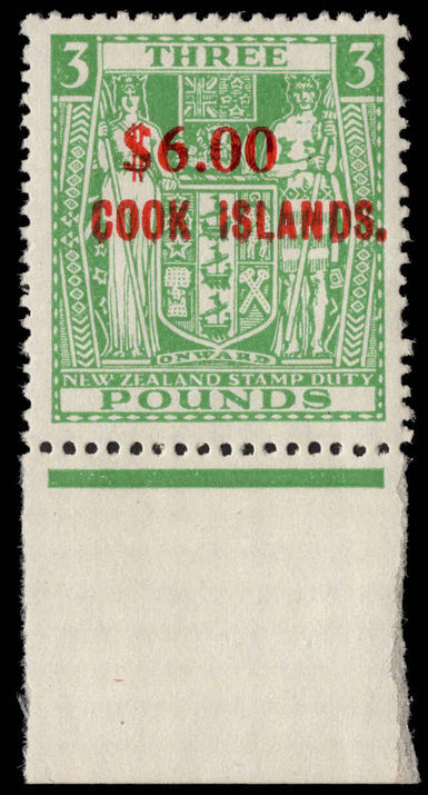 Cook Islands 1967 $6 on £3 unmounted mint.