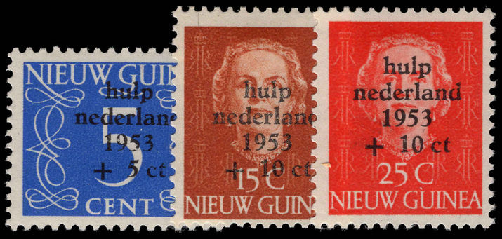 Netherlands New Guinea 1953 Flood Relief lightly mounted mint.
