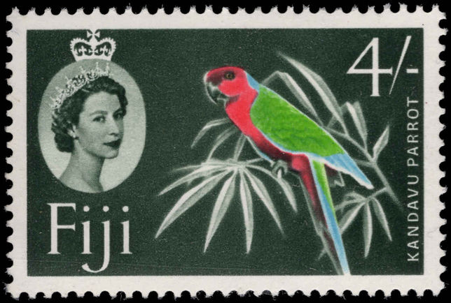 Fiji 1962-67 4s Red Shining Parrot slate-green background unmounted mint.