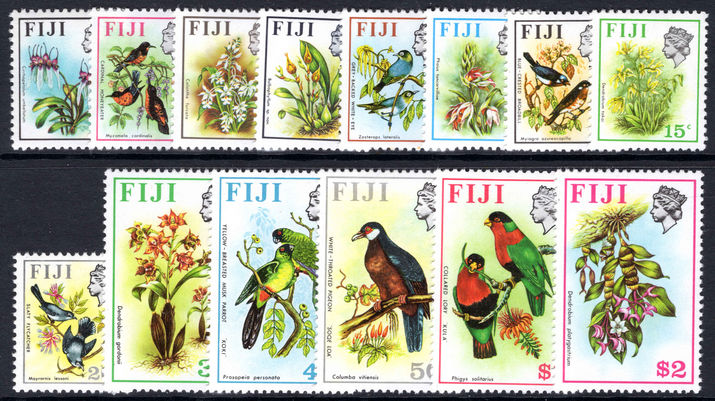 Fiji 1975-77 Birds and Plants set unmounted mint.