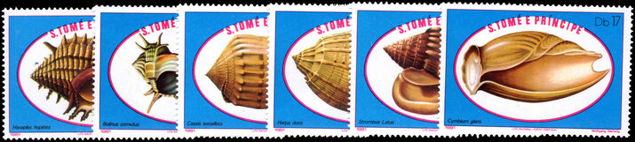 St Thomas and Prince 1981 Sea snail shells unmounted mint.