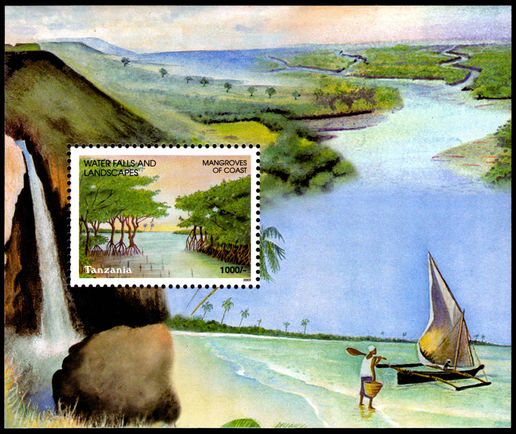 Tanzania 2003 Waterfalls and Landscapes souvenir sheet unmounted mint.
