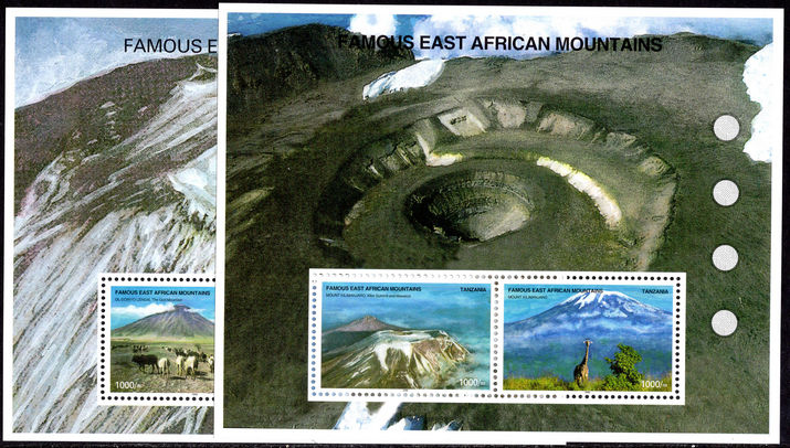 Tanzania 2006 Famous East African Mountains souvenir sheet set.