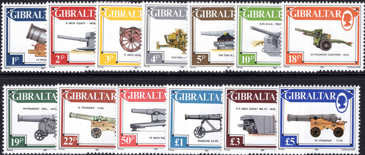 Gibraltar 1987 Guns unmounted mint.