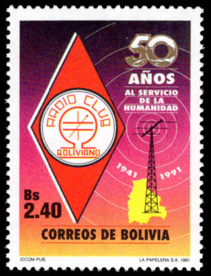Bolivia 1991 Bolivian Radio Club unmounted mint.