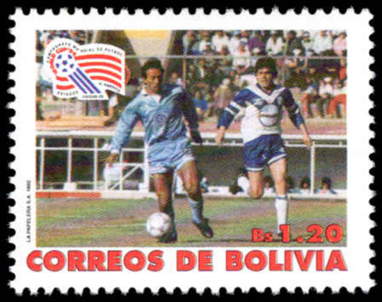 Bolivia 1992 World Cup Football unmounted mint.