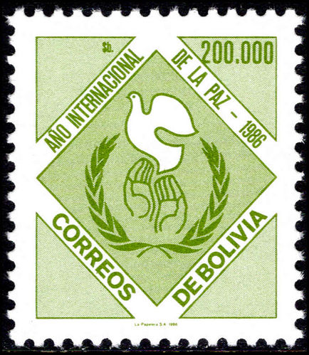 Bolivia 1986 International Peace Year unmounted mint.