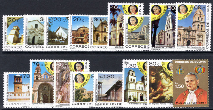 Bolivia 1988 Visit of Pope John Paul unmounted mint.