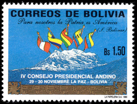Bolivia 1990 Andean Presidents Council unmounted mint.