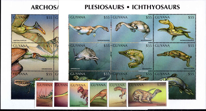Guyana 1998 Prehistoric Animals unmounted mint.