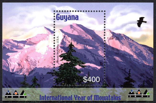 Guyana 2002 Mount McKinley souvenir sheet unmounted mint.