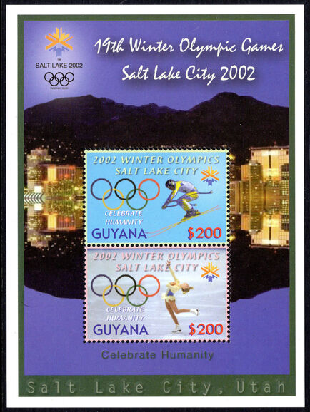 Guyana 2002 Winter Olympic Games souvenir sheet unmounted mint.