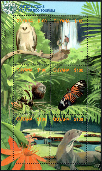 Guyana 2002 United Nations Year of Eco Tourism souvenir sheet unmounted mint.