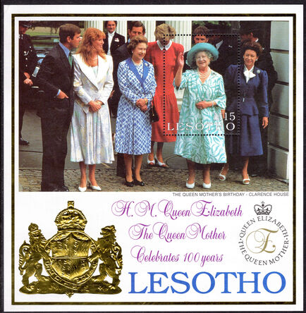 Lesotho 1999 Queen Mother souvenir sheet unmounted mint.