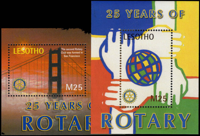 Lesotho 2002 25th Anniversary of Rotary International in Lesotho souvenir sheet set unmounted mint.