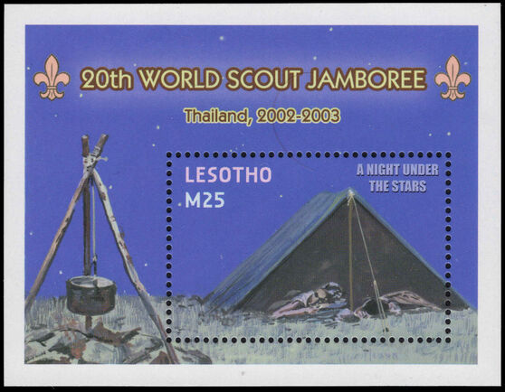 Lesotho 2002 20th World Scout Jamboree souvenir sheet unmounted mint.