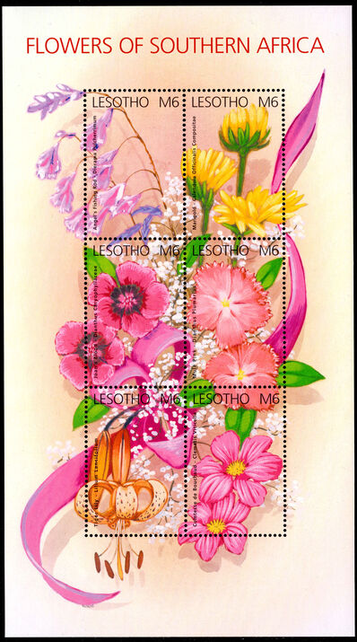 Lesotho 2003 Flowers of Southern Africa souvenir sheet unmounted mint.