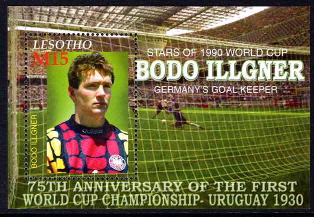 Lesotho 2005 75th Anniversary of First World Cup Football Championship souvenir sheet unmounted mint.