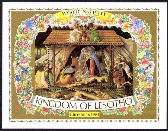 Lesotho 1981 Christmas. Paintings by Norman Rockwell souvenir sheet unmounted mint.