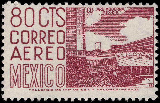 Mexico 1962-75 80c (37x21½mm) ord paper perf 11½x11 wmk multi MEX-MEX photo unmounted mint.