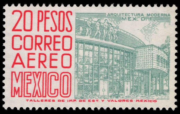Mexico 1962-75 20p greenish-grey and scarlet MEX-MEX fluorescent paper unmounted mint.