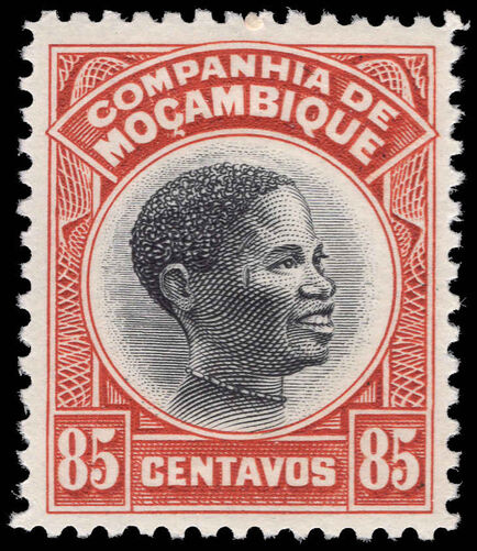 Mozambique Co. 1925-31 85c black and scarlet lightly mounted mint.