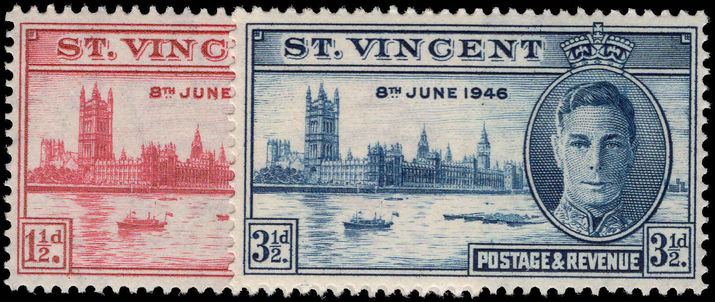 St Vincent 1946 Victory lightly mounted mint.