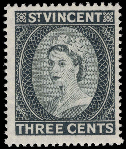 St Vincent 1964-65 3c wmk 12 perf 13x14 unmounted mint.