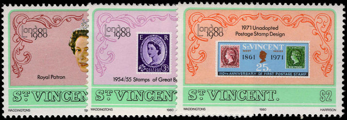 St Vincent 1980 London 80 unmounted mint.