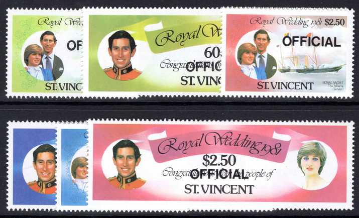 St Vincent 1982 Royal Wedding official set.