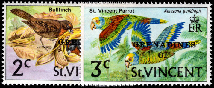 St Vincent Grenadines 1974 Birds typo overprint unmounted mint.