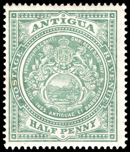 Antigua 1908-17 ½d green lightly mounted mint.