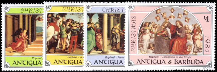 Antigua 1982 Christmas. Religious Paintings by Raphael unmounted mint.