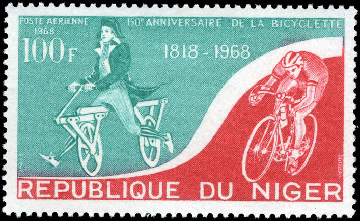 Niger 1968 Bicycle unmounted mint.