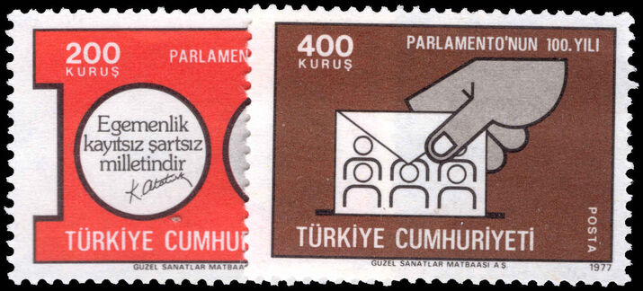 Turkey 1977 Centenary of Parliament unmounted mint.