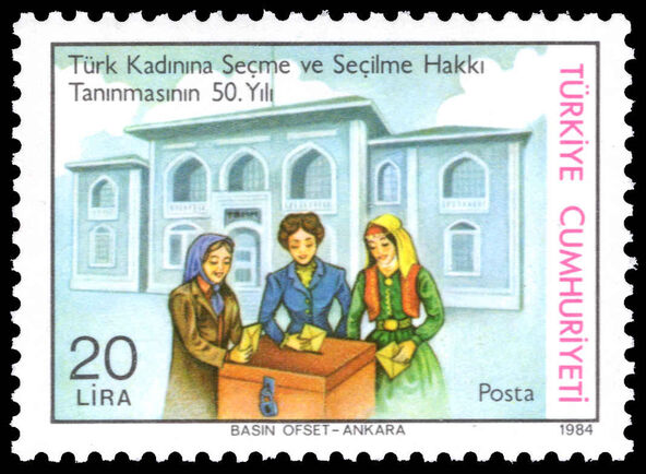 Turkey 1984 50th Anniversary of Turkish Womens Suffrage unmounted mint.