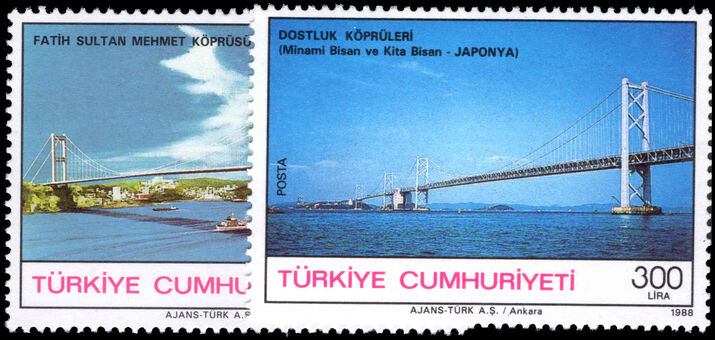 Turkey 1988 Completion of Bridges unmounted mint.