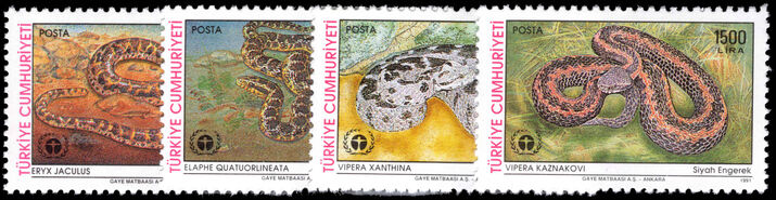 Turkey 1991 World Environment Day. Snakes unmounted mint.