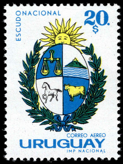 Uruguay 1965 20p Arms air unmounted mint.