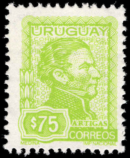 Uruguay 1972 75p green General Jose Artigas unmounted mint.
