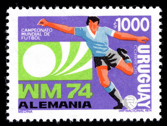 Uruguay 1973 1000p World Cup Football unmounted mint.
