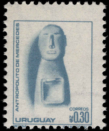 Uruguay 1976 30c Indian Statue unmounted mint.