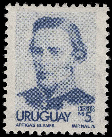 Uruguay 1976 5p blue Artigas unmounted mint.