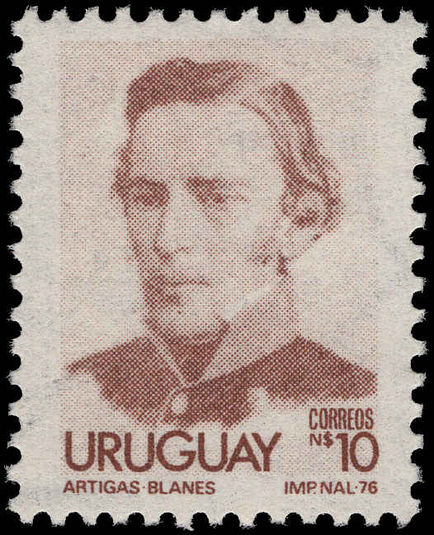 Uruguay 1976 10p brown Artigas unmounted mint.