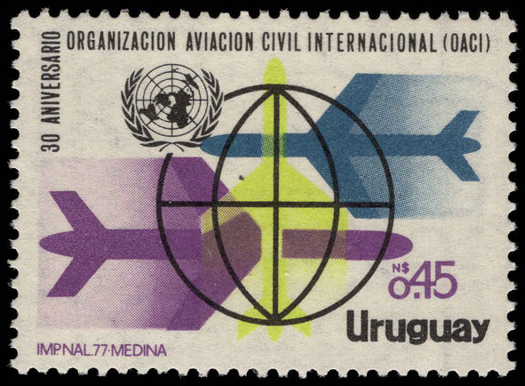 Uruguay 1977 Civil Aviation unmounted mint.
